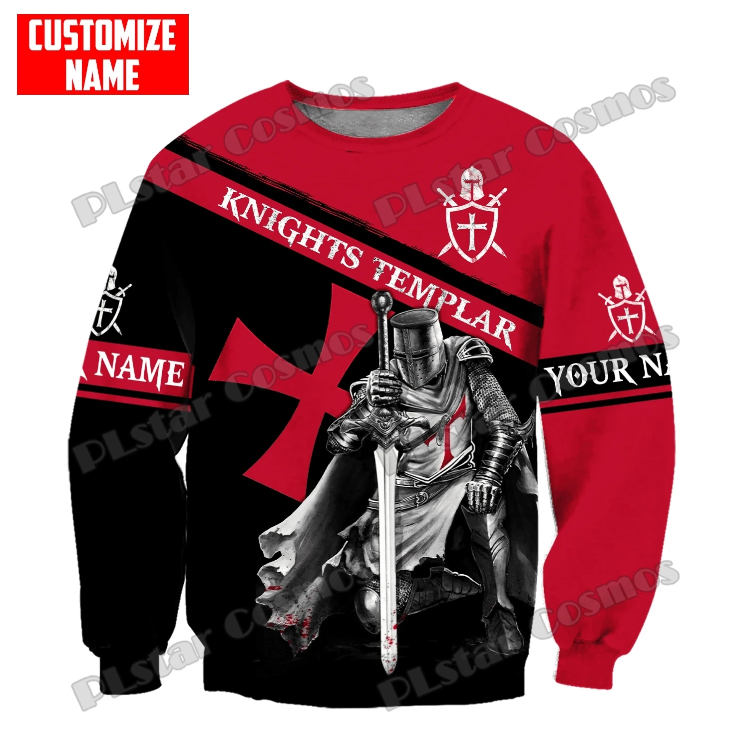 Sudadera con Capucha QDY21 Caballeros Templarios 3D Unisex Otoño - imagen 4