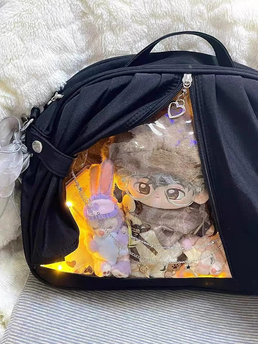 

Cute Doll Painful Bag Large Capaci Casual Leisure Student Bapa Double oulder Crossbody Bag for Youth in 2024 Summer