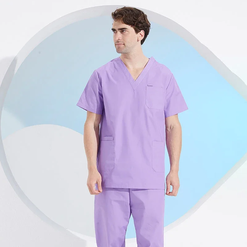 Male Scrubs Uniform Household Medical Hospital Wear for Men Surgery Doctor Nurse Working Surgical Medical Clothing Set