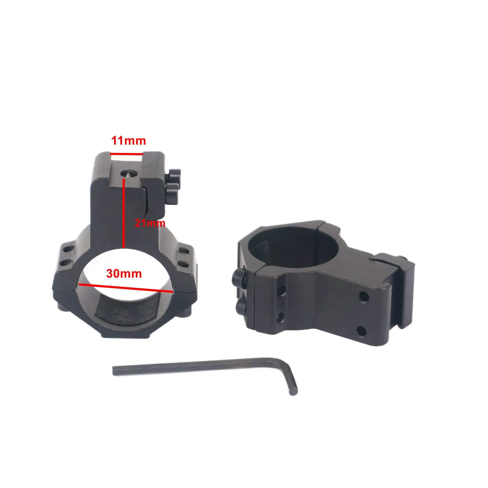 2pcs A Pair Scope Mount 30mm Ring 11mm Dovetail Rail Aluminum Bracket Clamp