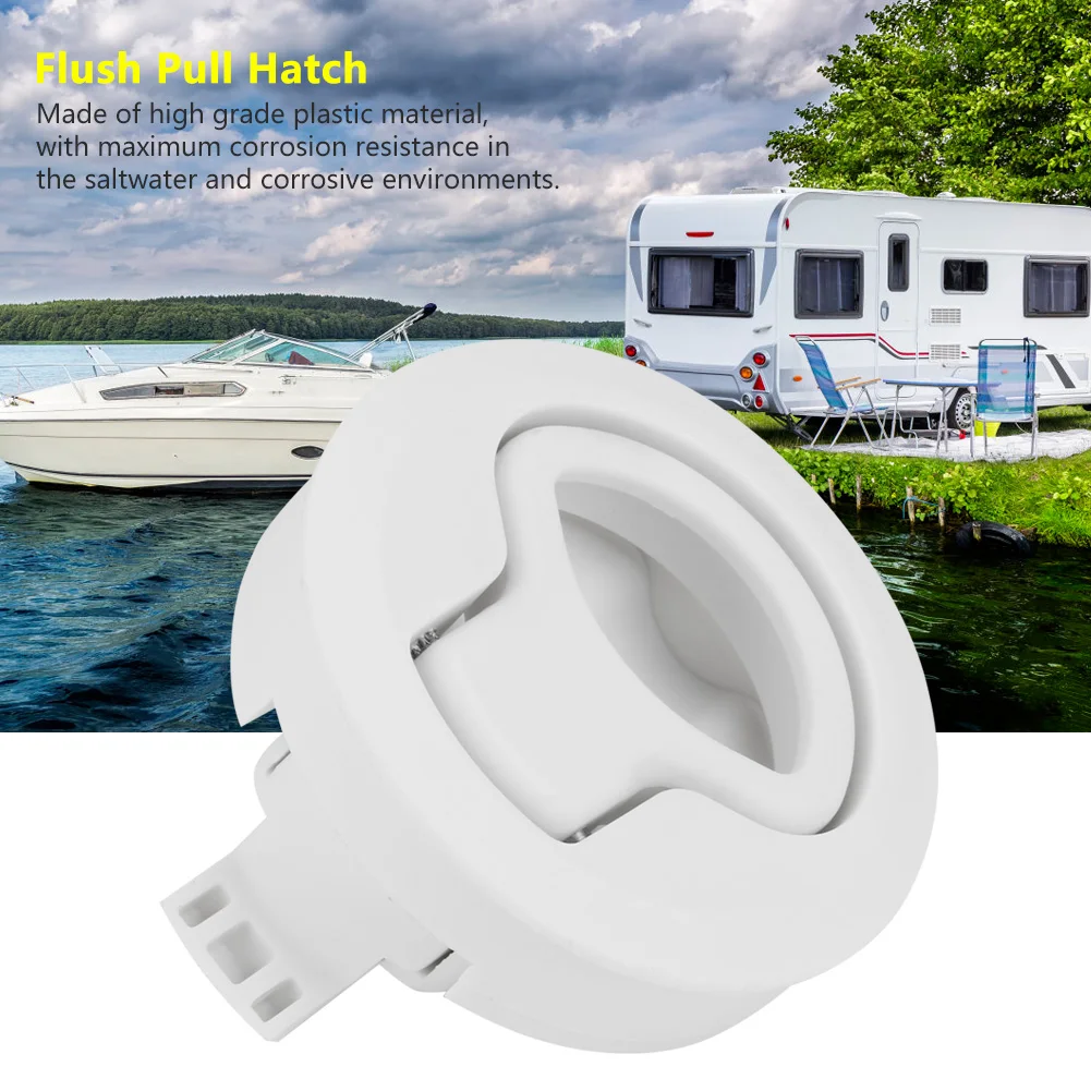 

Deck Hatch Hatch Lock Flush Pull Hatch Plastic Flush Pull Hatch for RV Marine Boat RV White