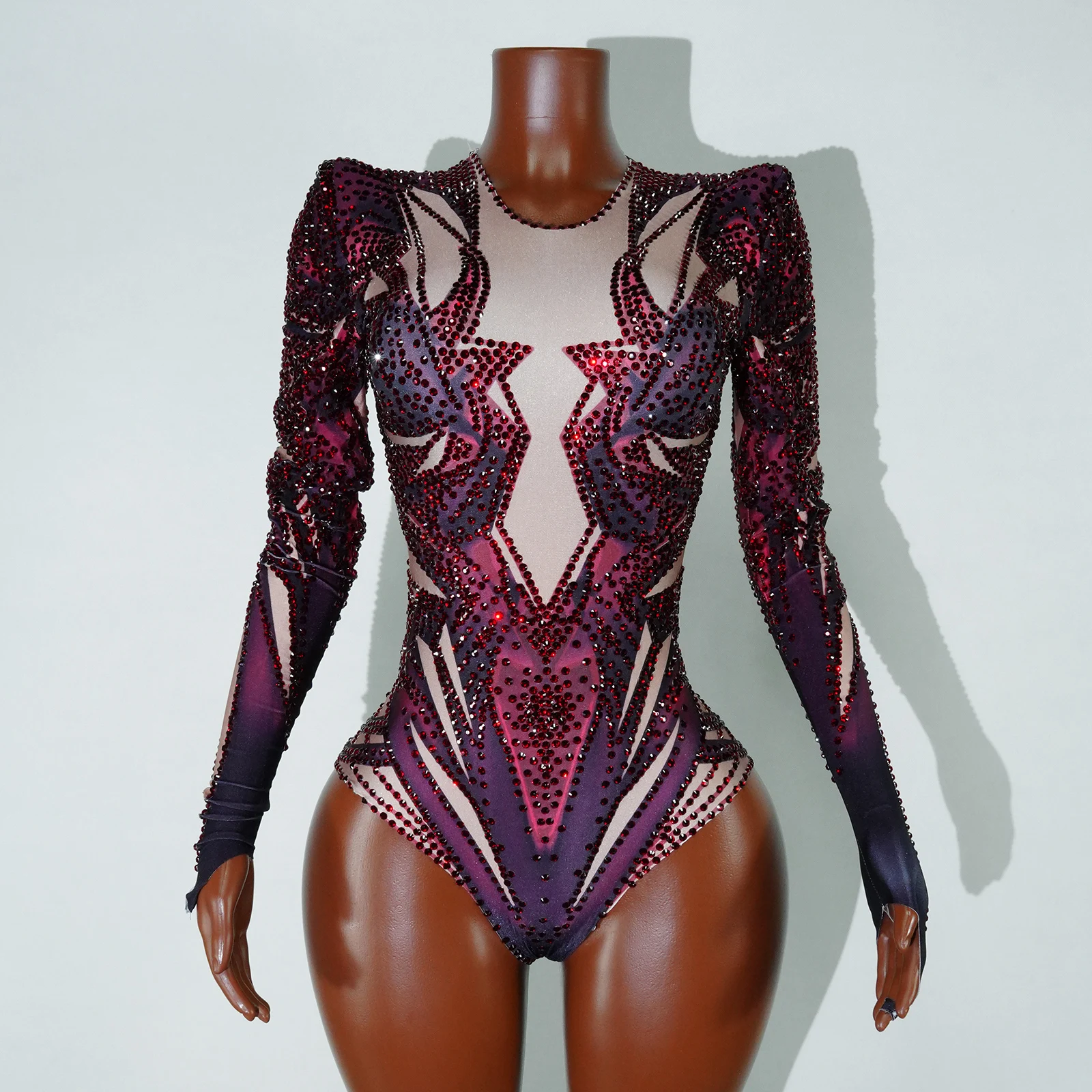 

New Singer Stage Jumpsuit Performance Costume Sparkling Rhinestone High-elasticity Short Jumpsuit Nightclub Party Carnival Queen