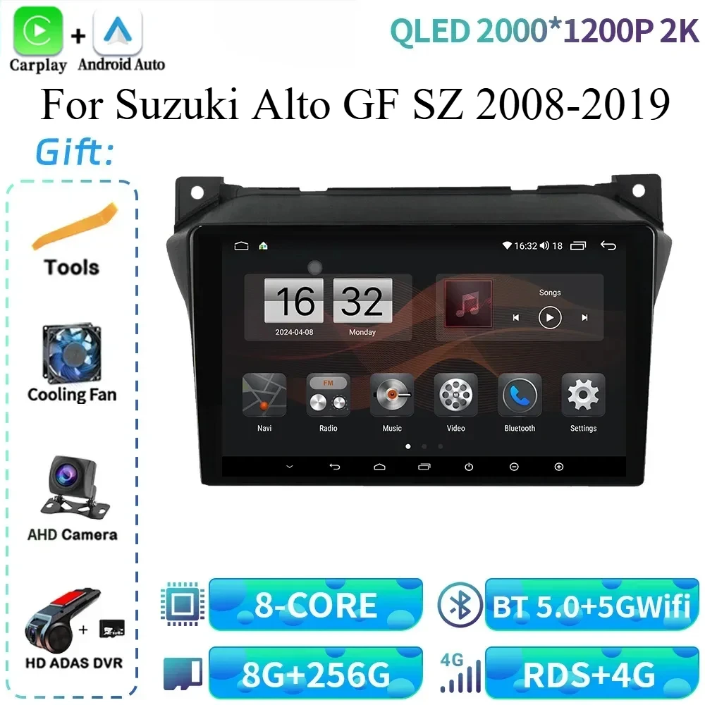 

For Suzuki Alto GF SZ 2008-2019 Car Radio Multimedia Video 4G GPS Android 14 Navigation Player Wireless Bluetooth CarPlay Screen