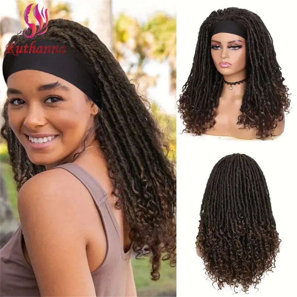 

Afro Dreadlocks Headband Wig Synthetic Lce Ribbon Long Wig For Women 24 Inch Crochet Hair Dirty Braid Wig High Quality Daily Use