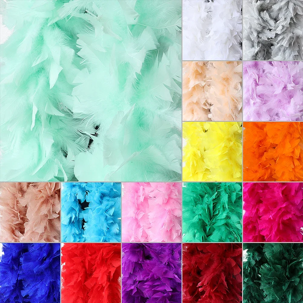 200 Grams Fluffy Turkey Feathers Boa Decoration for Wedding Party Clothing Dress Shawl Width 22CM Accessories Craft Plume Ribbon