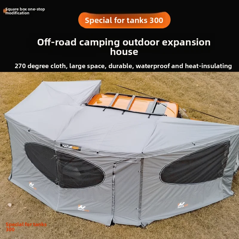 

Tank 300/Haval Raptor Car Side Tent 270 ° Canopy Camping Cloth House Multipurpose Roof Tent
