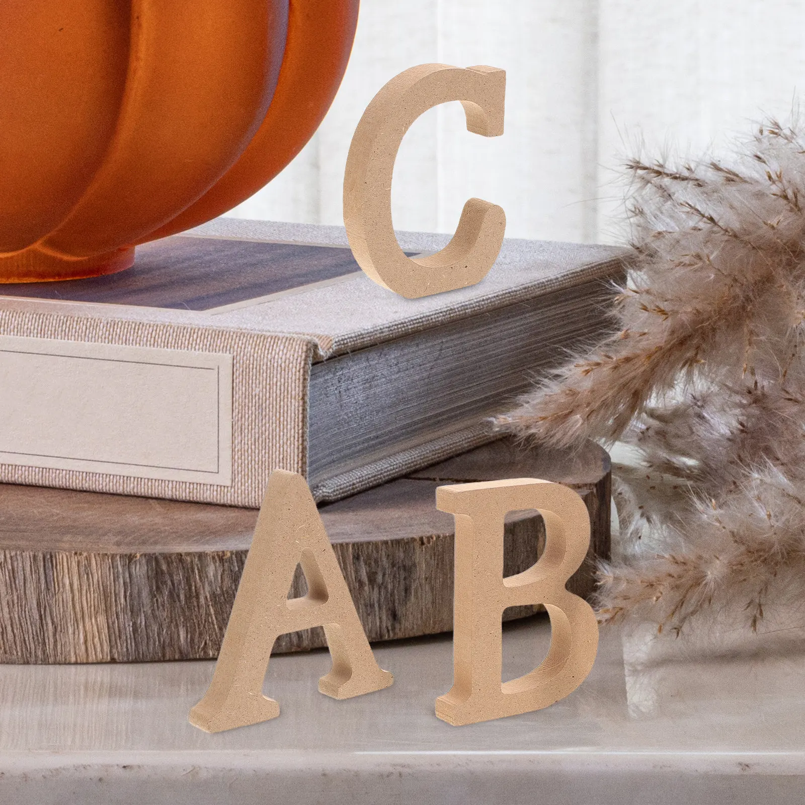 Wooden Alphabet Letters 26 Piece Paintable DIY Set for Home Decor Crafts Art Projects Photo Props