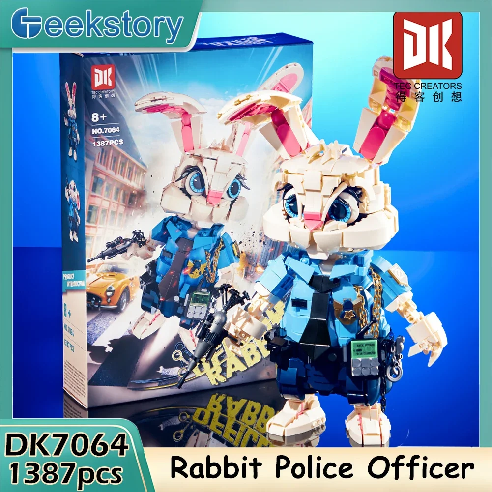

1387 шт. офицерский кролик, набор строительных блоков-полицейская мультяшная фигурка, набор моделей «сделай сам», развивающая игрушка в подарок для детей и взрослых