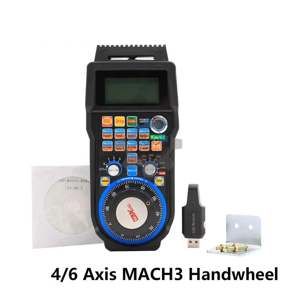 

Pendant MPG CNC USB MACH3 Wireless Handwheel 4/6Axis Handwheel Manual USB Receiver 40M Transmission WHB04B Engraving Handwheel