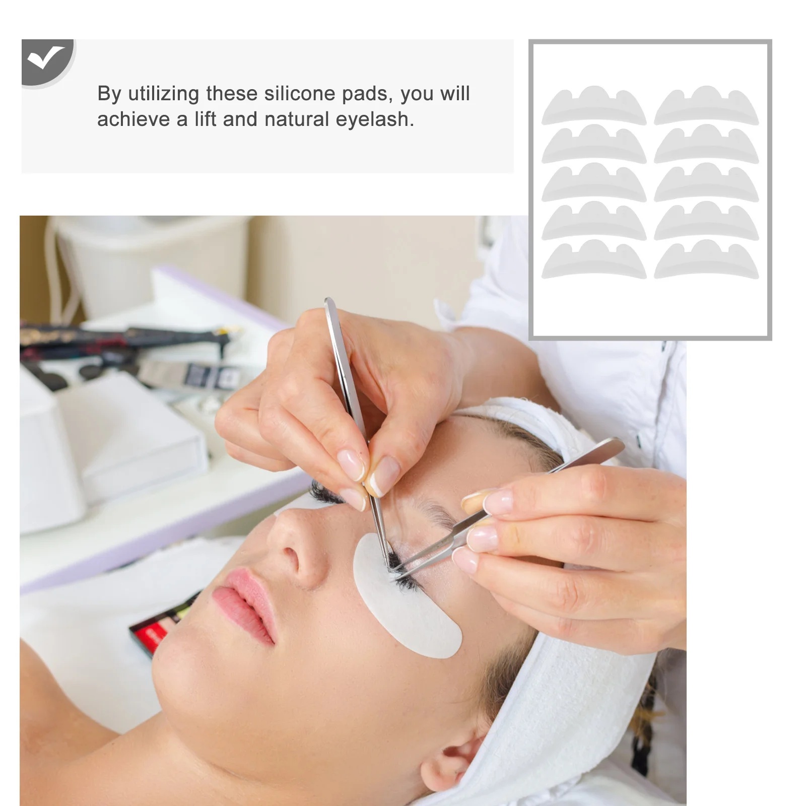 

5Pairs Eyelash Perm Silicone Pads Soft Comfortable Reusable Eyelash Curling Gaskets Lash Perming Tool for Salon Home Use