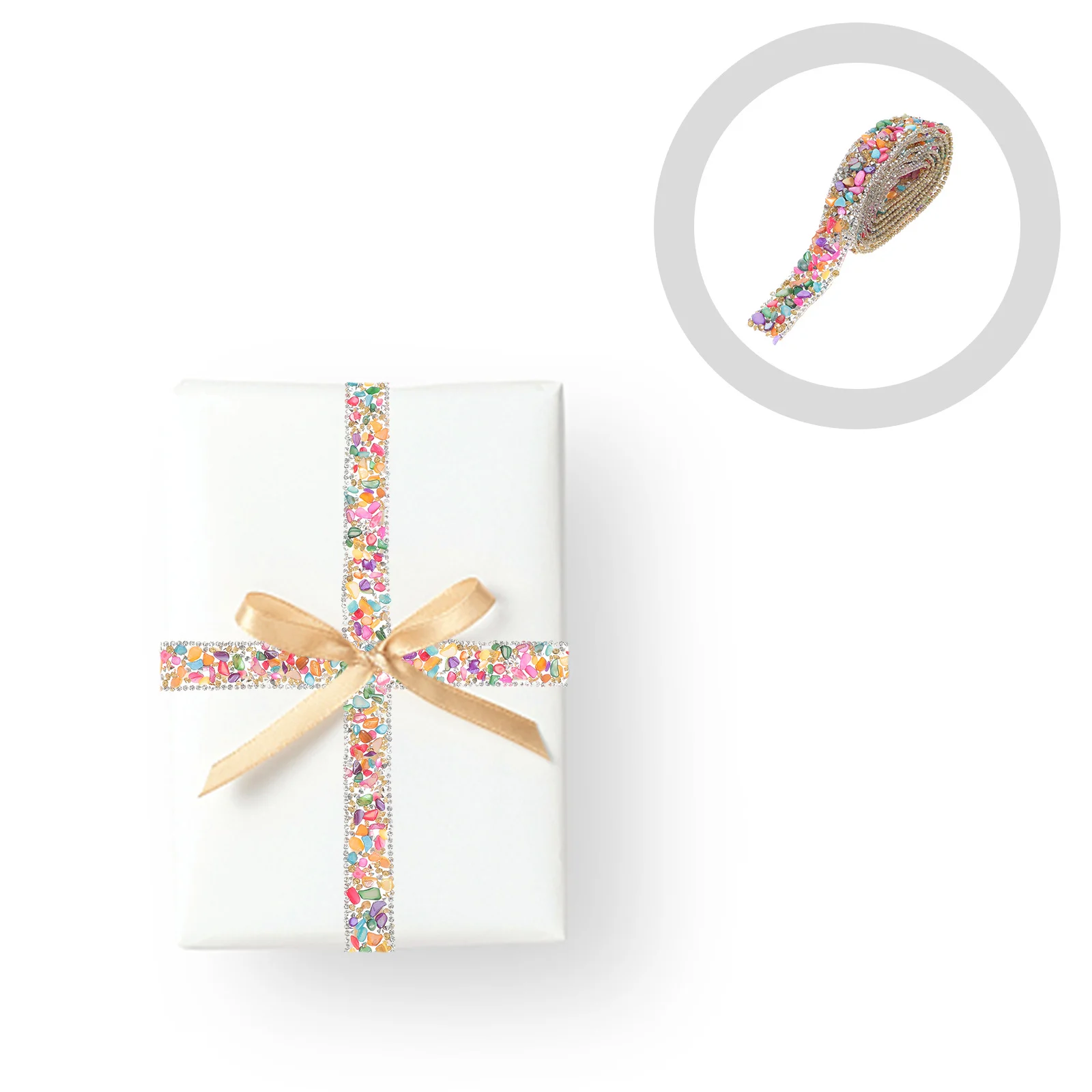 

1 Roll Cuttable Rhinestone Ribbon Decorative Craft Trim Multi-Function Hot Melt Adhesive Tape for DIY Clothes Car Phone