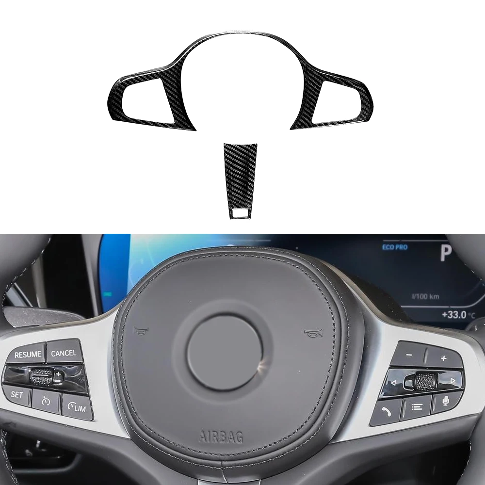 

For BMW 3 4 Series G20 G22 G30 Carbon Fiber Steering Wheel Button Frame Trim Cover Decoration Stickers Car Interior Accessories