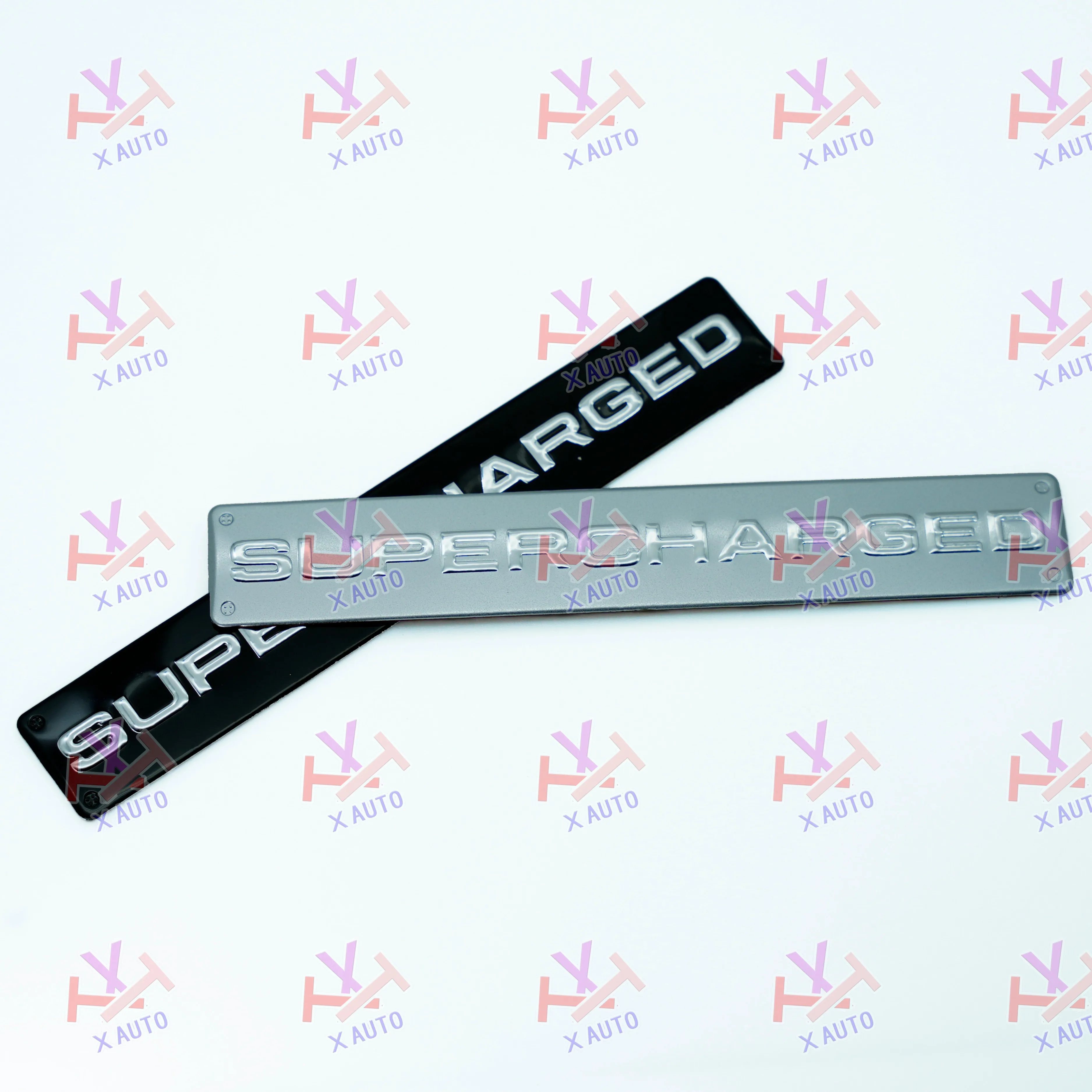 3D Metal Supercharged Logo Car Sticker Supercharged Emblem Badge Decals For Range Rover Super charged Golf MK7 Car Sticker