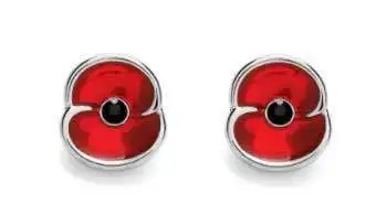 Red Poppy Stud Earrings for Women Vintage Flower Memorial Jewelry Red Oil Drop Earrings Gift Wholesale