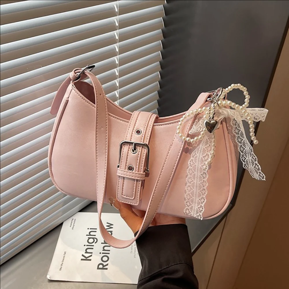 

Новая трендовая сумка на одно плечо 2026 года в корейском стиле с застежкой-молнией, изящная сумка-багет из искусственной кожи, универсальная сумка для повседневного использования для женщин