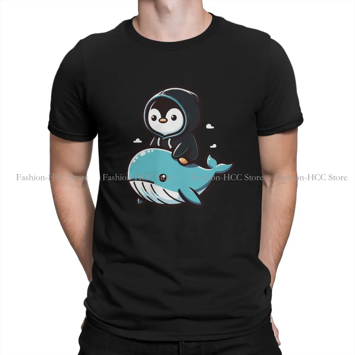 Penguin Polyester TShirt for Men Linux  Docker Humor Casual Tee T Shirt Novelty Trendy