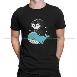 Penguin Polyester TShirt for Men Linux  Docker Humor Casual Tee T Shirt Novelty Trendy