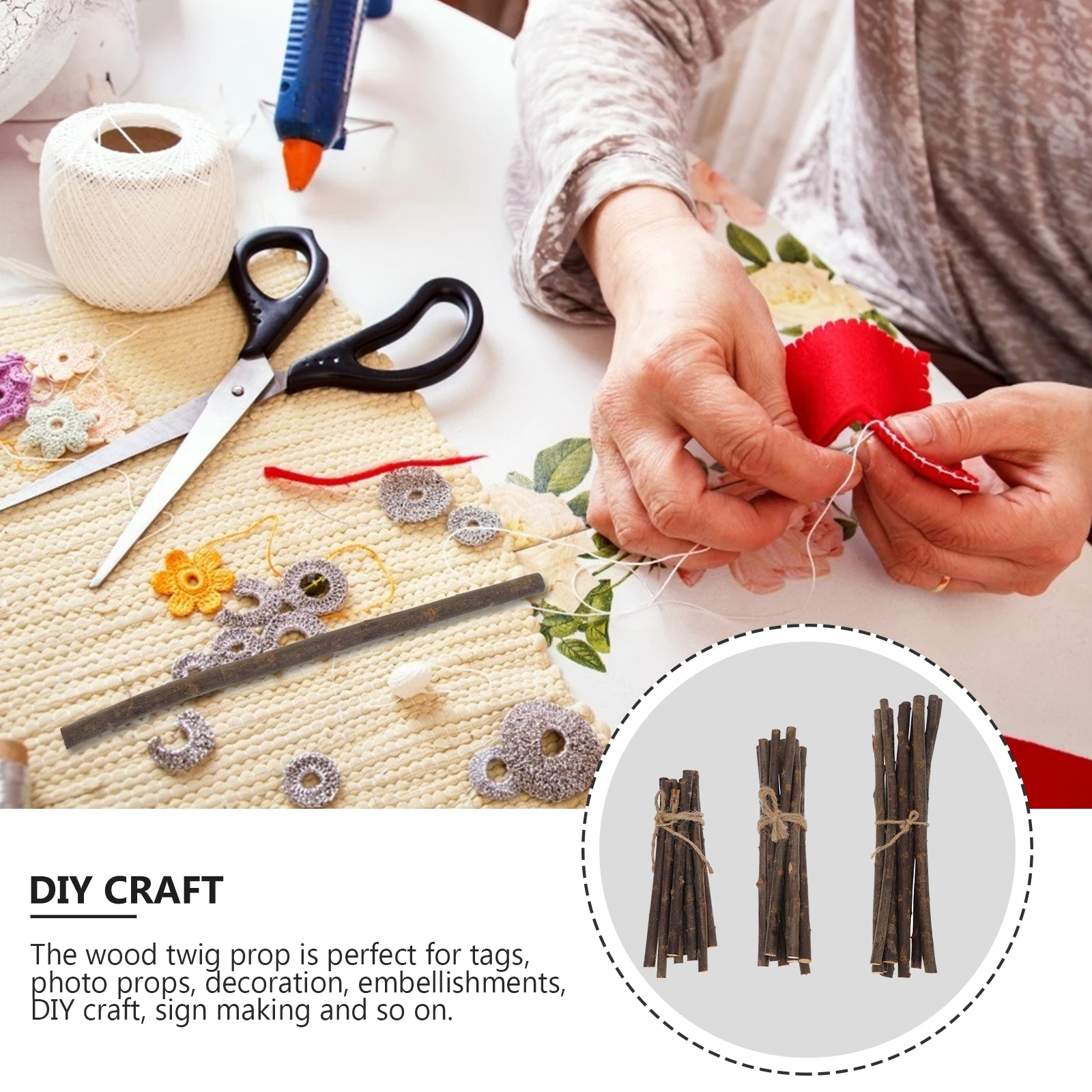 

30 Pcs DIY Material Small Wooden Strips Retro Decor Stick Prop Sticks Manual Accessory Twig Supply Natural Branches