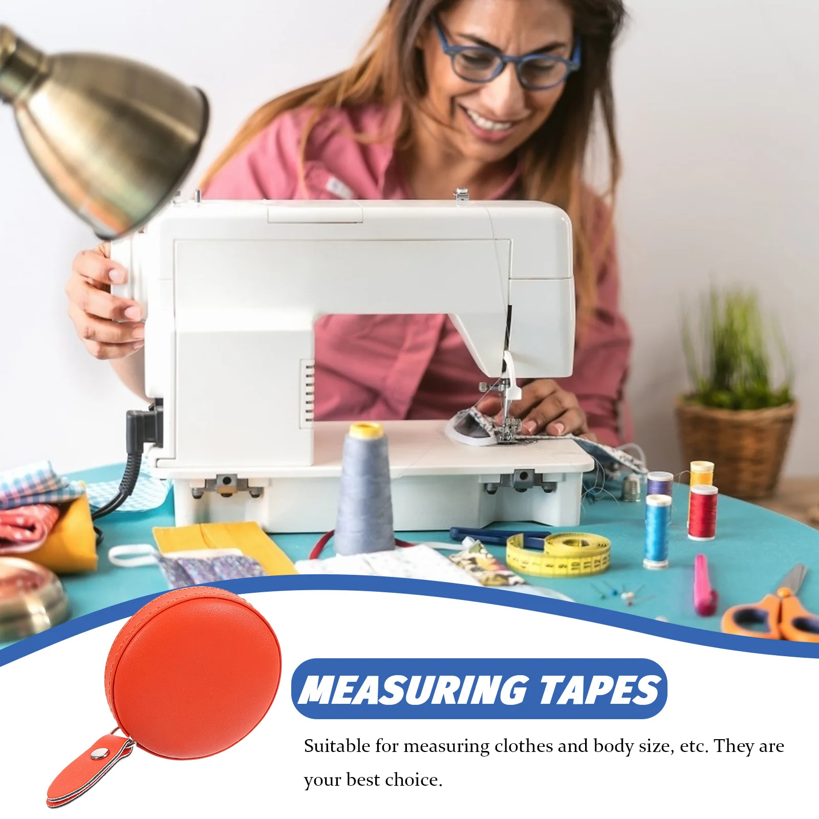 

1Pcs Compact 1.5m PU Measuring Tape Small Body Garment Ruler Auto-Retract Portable Lightweight Measuring Tool