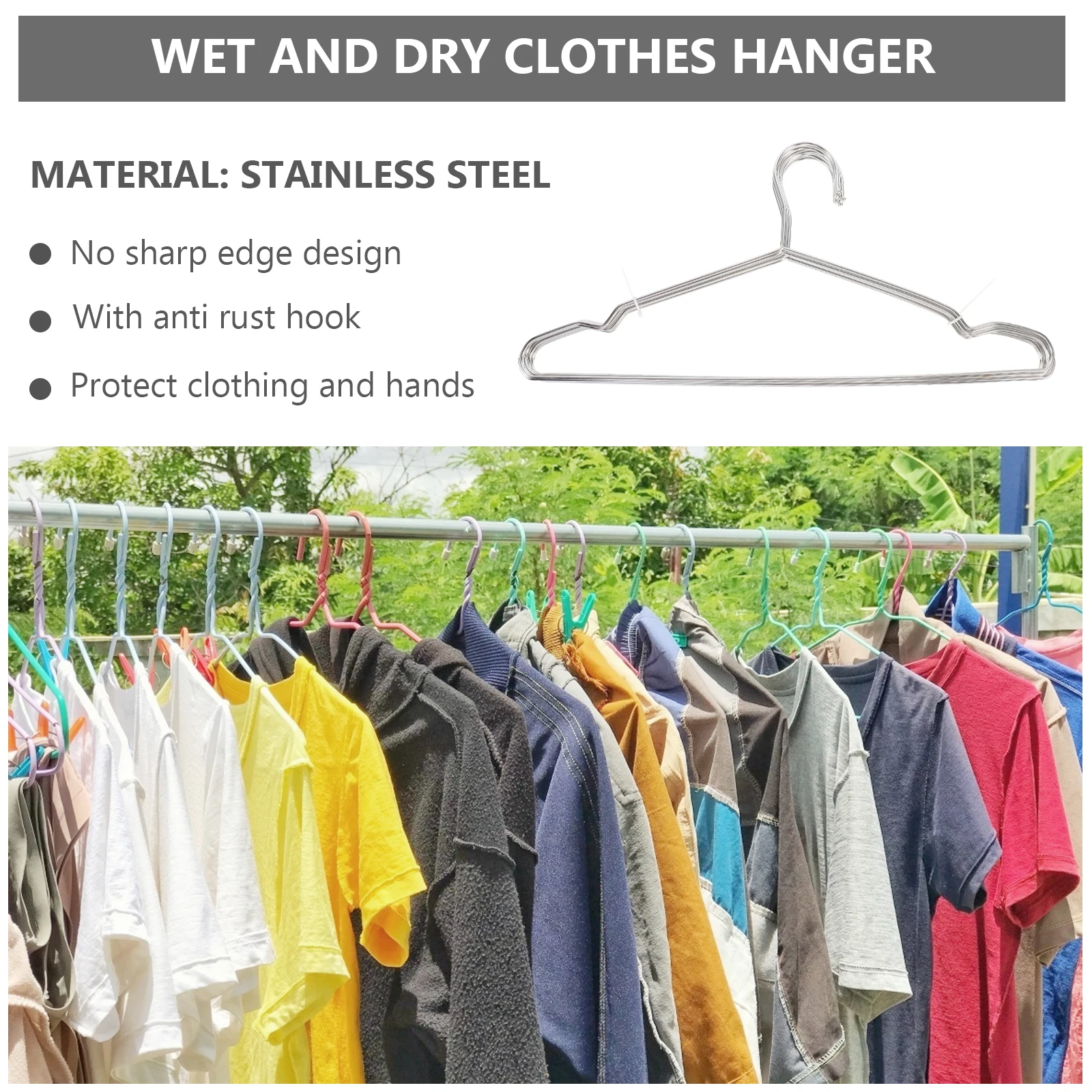 

10pcs Stainless Steel Suit Hangers Heavy Duty Anti-Rust Anti-Slip Clothes Hangers For Coats Dresses Hotel Home Closet Space