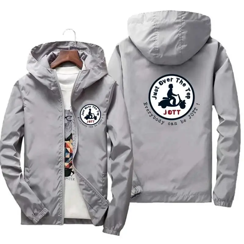 Men\'s spring and autumn new JOTT print fashion casual zipper jacket with hooded quality windproof waterproof coat