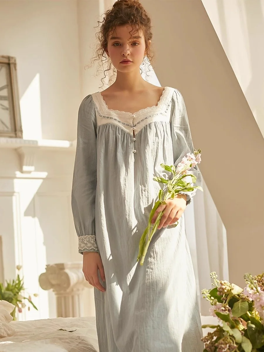 chenxi-court-sle-vintage-long-sve-spwear-women's-uttle-spun-cotton-pure-cotton-mid-length-thin-home-clothes-autumn