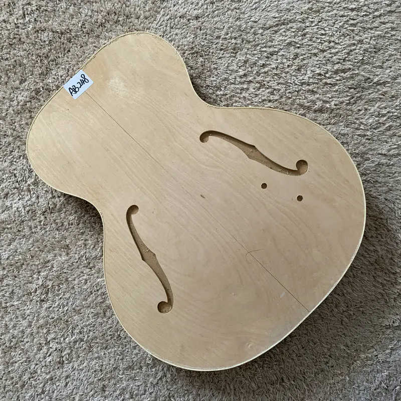 Double F holes Jazz Guitar Body Unfinished Hollow Body Right Hand Maple Wood for DIY &Guitar Replacement  AB248