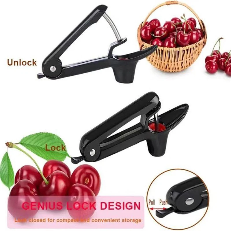 Cherry Pitter Stainless Steel Cherries Corer Pitter Tool With Hand-held Push Design Save Time & Space