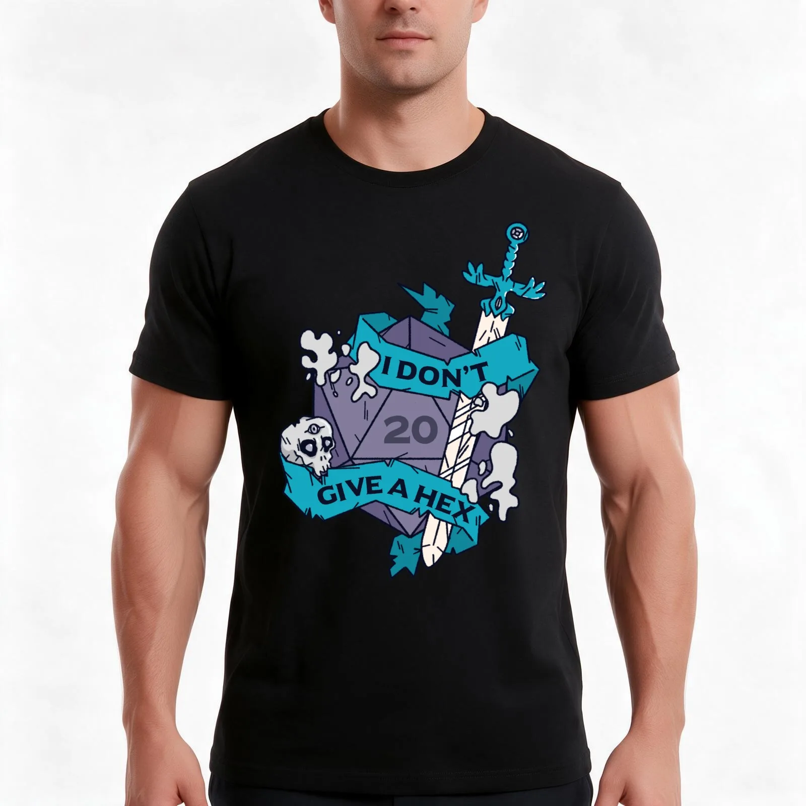 Tabletop RPG Warlock - I Don't Give A Hex T-Shirt Summer Casual Cotton Tee Oversized Streetwear Tops Vintage Graphic Print