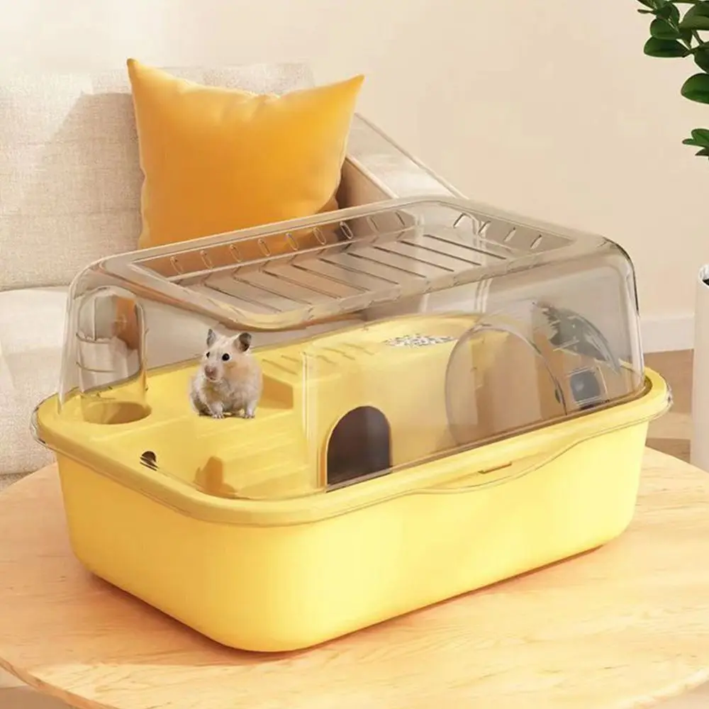 Fashion Double Layer Hamster Cage Portable Transparent Small Animal Habitat House Mice Guinea Pigs Pet House