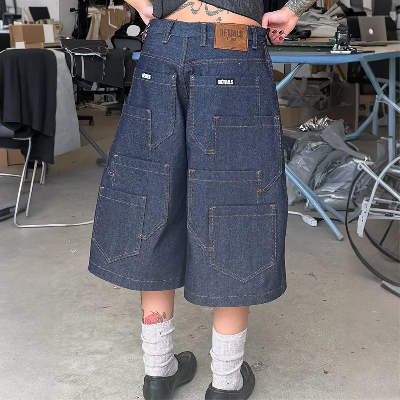 

Y2K Casual Fashion Jeans Multi Pocket Design Oversized Loose High Waisted Wide Leg Jeans Men Women Comfortable Trend Streetwear