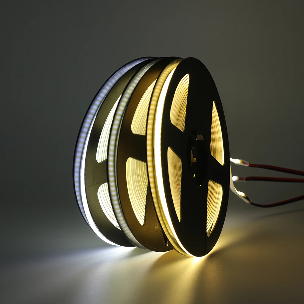 RA90 Dimmable FCOB LED Strip USB Flexible Tape Light Bar With RF Remote Control 5V 320LEDs/m Ribbon 3000K-6500K 5MM Width PCB