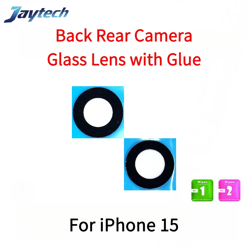 1PCS Rear Back Camera Glass Lens Cover For iPhone 15 16 Pro Max Plus With Adhesive Sticker
