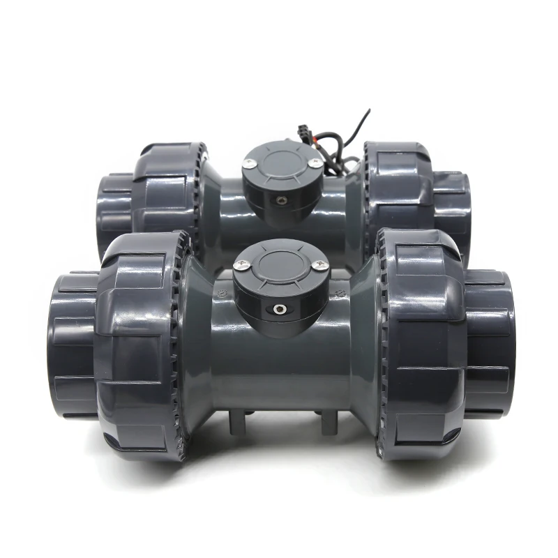 

High Quality ZJPVC DN40 DN50 Plastic Water Flow Sensor Hall Effect Liquid Water Turbine Flowmeter with DIN JIS ANSI Adapters