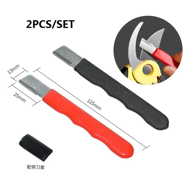 2pcs Portable Knife Sharpener Handheld Metal Knife Pruning Sharpening Stone Multifunction Pocket Speedy Sharp Knife Sharpener