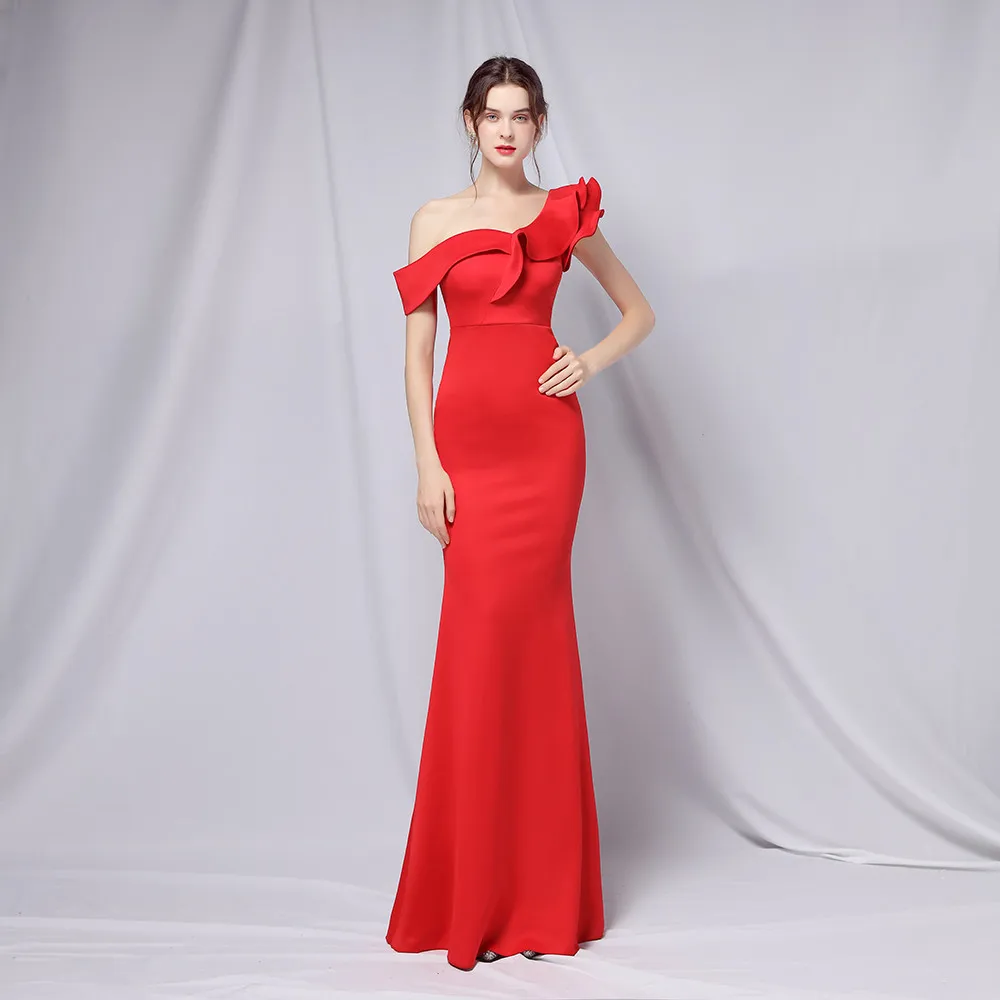 Vestido largo de fiesta de noche con volantes para mujer, vestido de sirena largo hasta el suelo, para fiesta de graduación y boda, YNY-18732, 2023