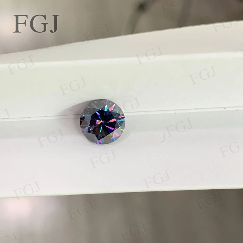 

Imperial Purple Plated Moissanite Round Loose Gemstone Beads Premium Quality With GRA for Wedding Bands Daily Jewelry Design