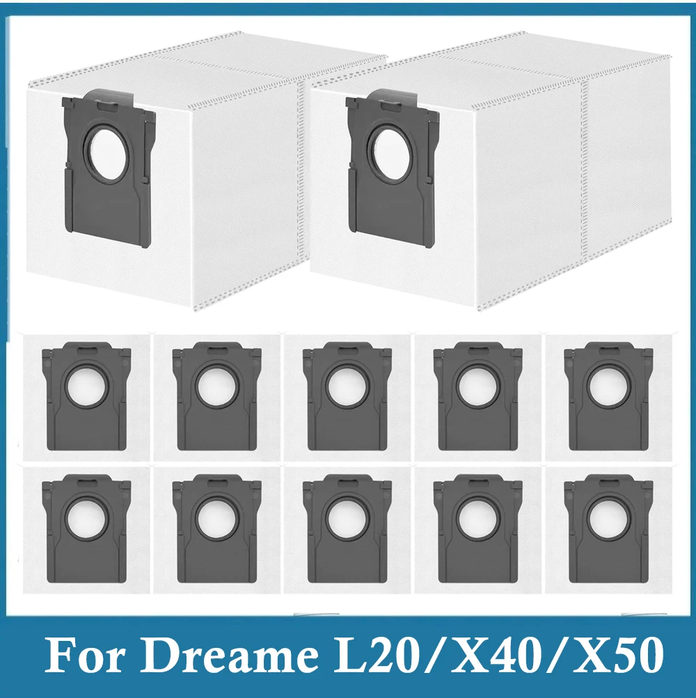 أكياس غبار لـ Dreame L20/X40/X50 Ultra Complete، L10s/L10/L40s/L10s Pro/L40/L50 Ultra، لأجزاء Mova E30 Ultra/P50 Pro Ultra