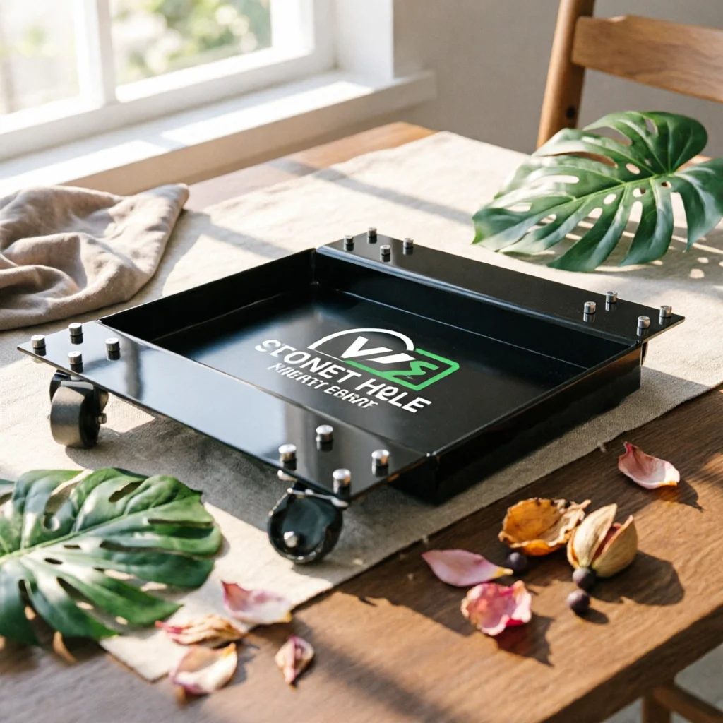 Rolling Tray Frame Compact Mobile Base with Casters Mobile Tool Base Metal Universal for Workshop, Garage