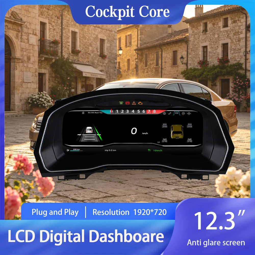 

For VW Volkswagen CC Magotan B8/Passat B8/ARTEO/Variant Dashboard Odometer Speedometer Virtual Cockpit CarPlay Android Aut