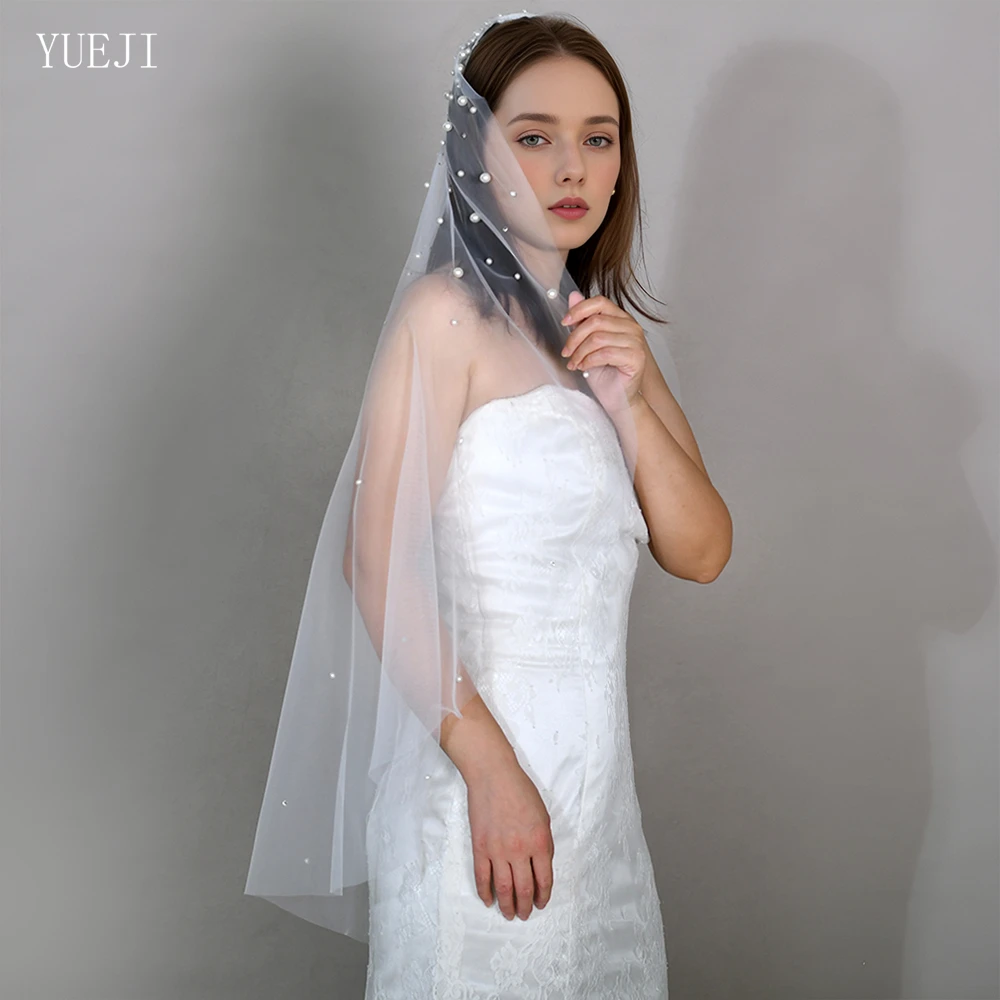 

YUEJI Свадебная фата с жемчугом Juliet Ca Finger, длинный свадебный аксессуар, Vestido De Novia 2024, De Buena Calidad YJ135