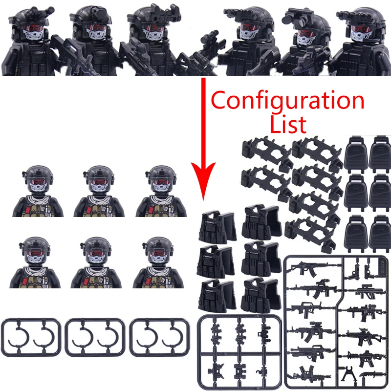 Mosc-子供のための特別な建設ブロック,SWatの武器,ゴーストブラジンドフィギュア,警察の軍隊,軍隊,ガン,おもちゃ,ギフト,b152