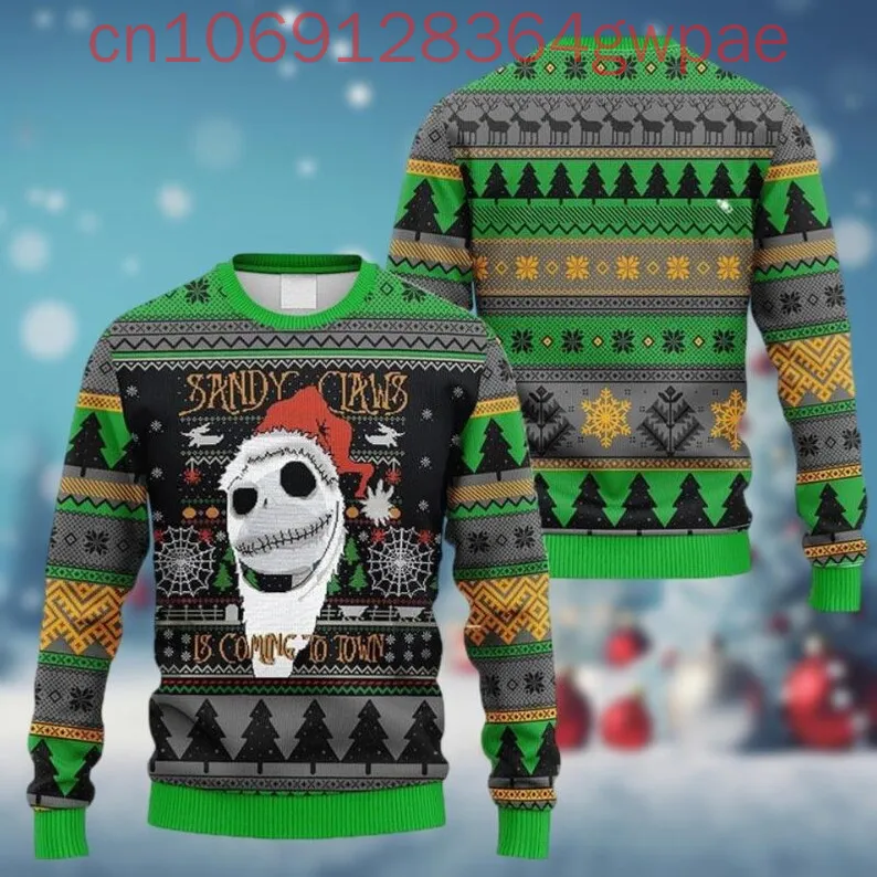 Jack Skellington Christmas Ugly Sweaters Disney Nightmare Before Christmas 3D Print Fashion Men's Womens Christmas Ugly Sweaters