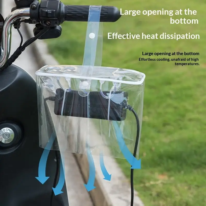 Electric Motorbike Charger Rain Sleeve Cover Bag PVC EV Car Charger Waterproof Bag Versatile Outdoor Plug Dustproof Protector