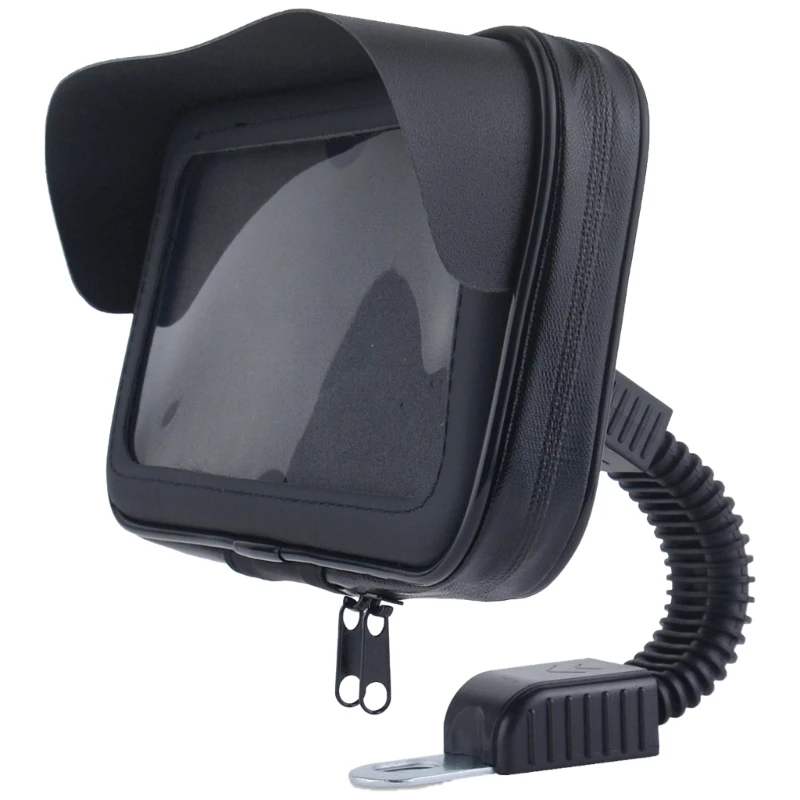 Waterproof 360 Degree Rotating Motorcycle Rearview Phone Holder with Sunvisor Mount Holder Motorbike Cellphone Bag