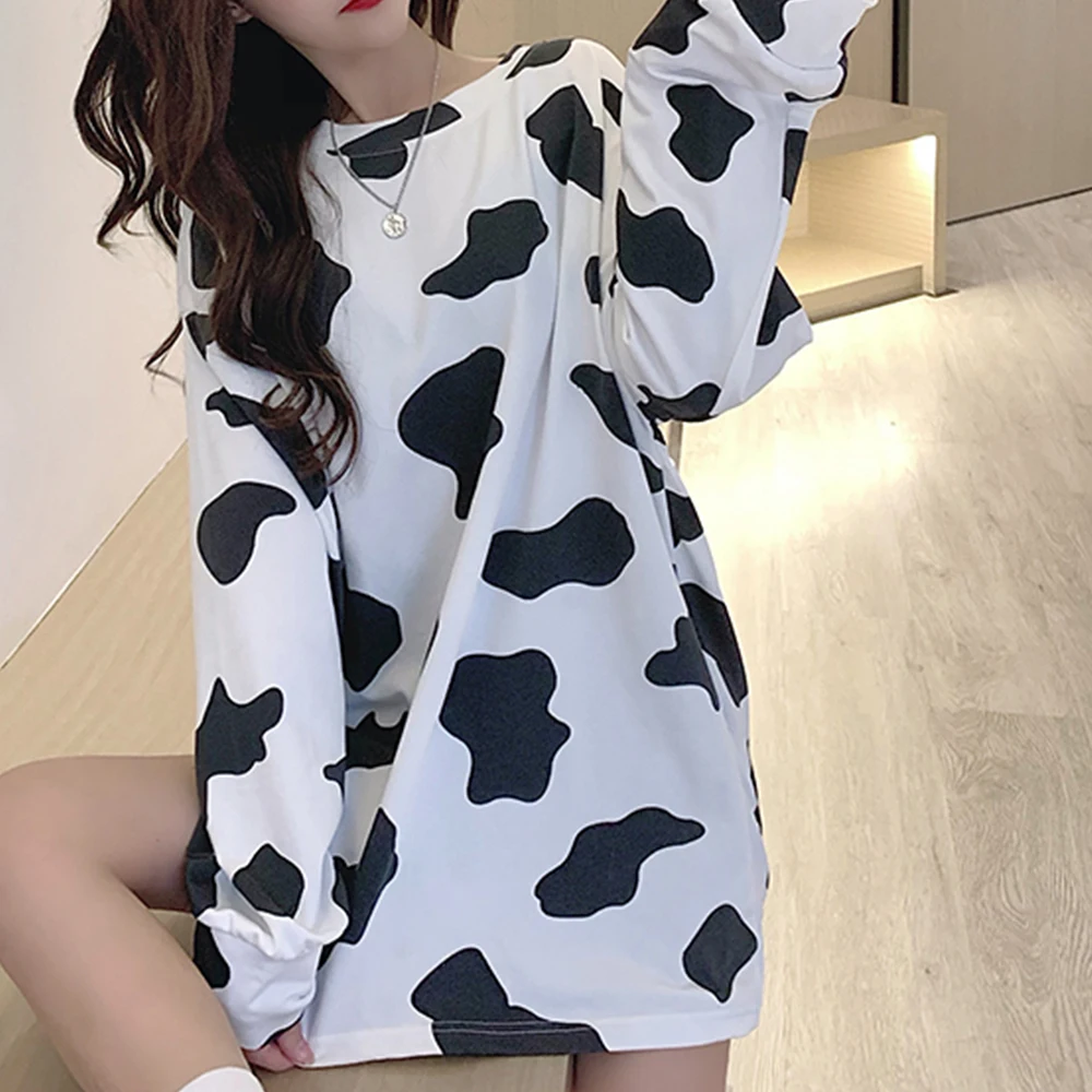 Net Red Cow Women\'s 2022 New Korean Loose and Versatile Student Long Sleeve Ins Top Fashion