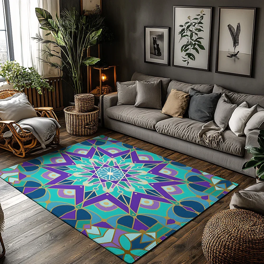 Elegant Persian Carpet Pattern Area Rug Indoor Outdoor Floor Mat Non Slip Home Decor Turkish Design Living Room Runner Rug Gift