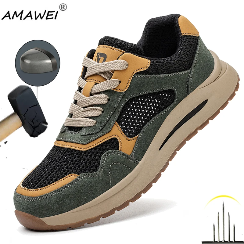 

Мужская рабочая защитная обувь, легкие неразрушимые рабочие кроссовки, защитная обувь со стальным носком, защитные защитные ботинки с защитой от проколов