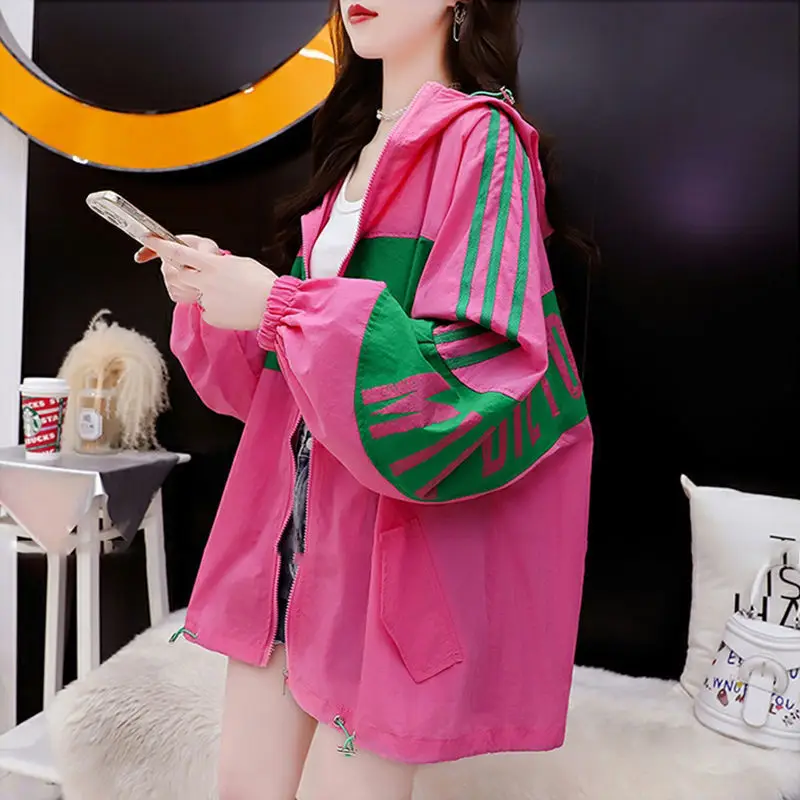 New Spring Summer Women\'s Jackets Long Sleeve Coats Sportswear Sun Protection Clothing Tops Thin Loose Korean Fashion