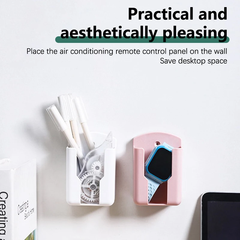 Punch-free Wall-mounted TV Remote Control Storage Box Air Conditioning Remote Control Organizer Storage Rack Accessories